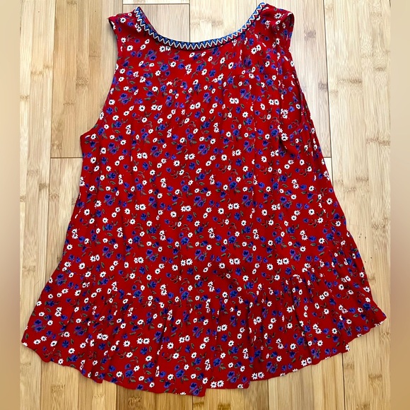 Patrons of Peace Red Ruffle bohemian loose fitting tank top - Picture 3 of 4